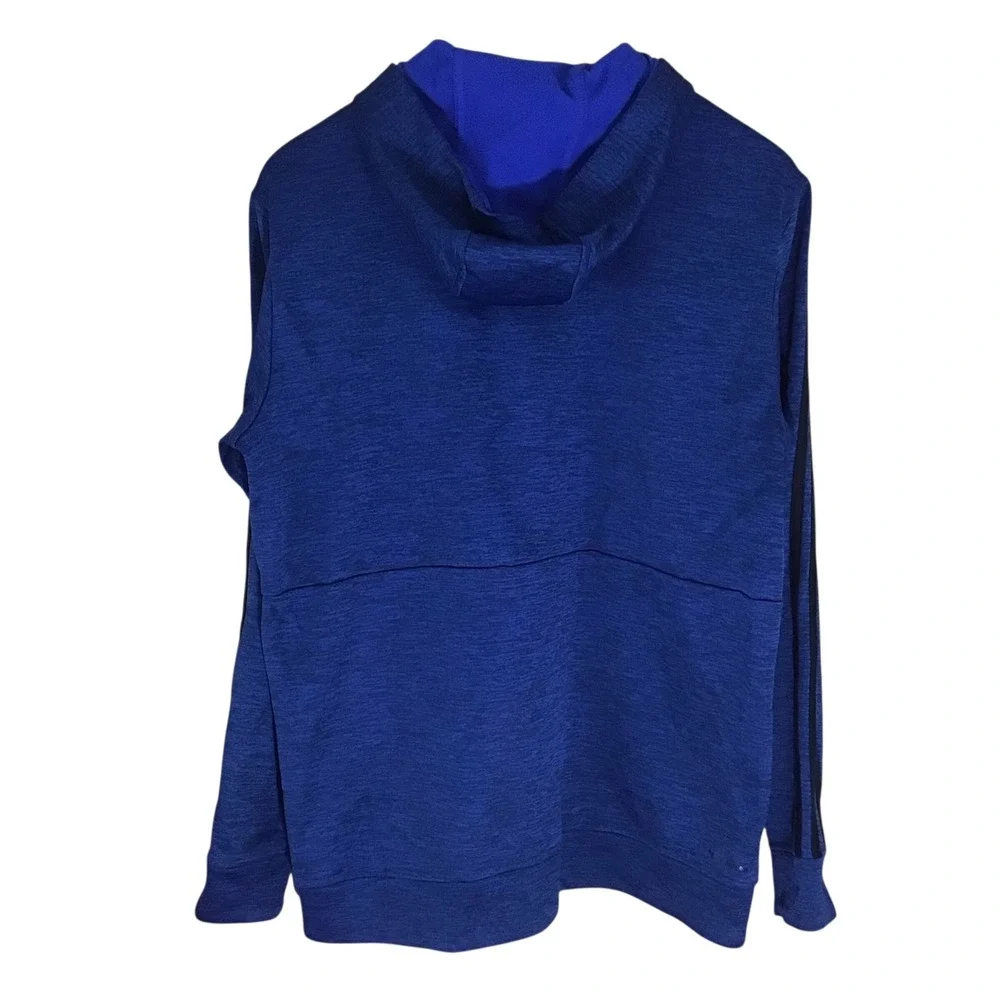 Adidas Men Size M Blue Heather Full‎ Zip Hoodie 3 Stripe Logo Activewear